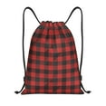 thumbnail image 1 of Yiaed Red Black Plaid Print Drawstring Bags Drawstring Backpack Bulk String Back Pack Gym Sport Bag-Medium, 1 of 5