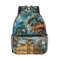 thumbnail image 1 of Yiaed Red Blue Dragon Battle Epic Print School Backpack College Backpack Daypacks for Students High School Spacious and Durable Daypack for Work and Travel-One Size, 1 of 6