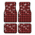 thumbnail image 1 of Yiaed Red Buffalo Plaid Print Carpet Floor Mats for Cars, Auto Accessories Front & Rear Car Floor Mats Car Floor Foot Mat Sets of 4 Pieces, 1 of 7