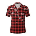 thumbnail image 1 of Yiaed Red Buffalo PlaidPrint Men's Short Sleeve Polo Shirt,Golf Polo for Men Three-Button Golf Shirt Athletic Casual Collared T-Shirt- 3X-Large, 1 of 7