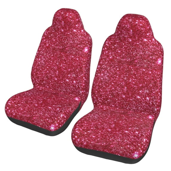 Yiaed Red Glitter Print Car Seat Covers,Universal Auto Seats Protector Fits for Car,SUV Sedan,Truck,Automotive Seat Covers & Accessories(Two packs)