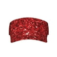 thumbnail image 1 of Yiaed Red Glitter Print Sport Sun Visor Hats Adjustable Empty Top Baseball Cap Cotton Ball Caps for Women and Men, 1 of 5