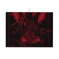 thumbnail image 1 of Yiaed Red Gothic Skeleton Throne Print Highly Absorbent Microfiber Kitchen Counter Mat, Dish Drying Pad for Dishes, Utensils, Pots and Pans, Large 18" x 24", 1 of 7