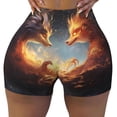 thumbnail image 1 of Yiaed Red And Gray Flame Fox Print Women's Athletic Shorts Running Shorts Sporty Short High Waisted Elastic Workout Shorts for Yoga Gym Running & Sports -X-Large, 1 of 8