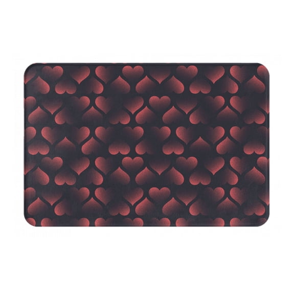 Yiaed Red Hearts Print Flannel Doormat Mat Outdoor Indoor Door Mats,Welcome Matt Outdoor Front Door Mat Doormat Outdoor Mat Outdoor Mat,16"x24"