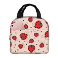 thumbnail image 1 of Yiaed Red Ladybug Print Insulated Lunch Bag Reusable Cute Tote Lunch Box, Leakproof Cooler Lunch Bags for Work Office Travel School Picnic, 1 of 5