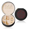 thumbnail image 1 of Yiaed Red Ladybugs On Dark Background Print Travel Jewelry Case Bridesmaid Gift Boxes Jewelry Travel Organizer Small Round Jewelry Box Mini Storage-Black, 1 of 7