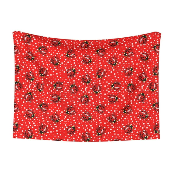 Yiaed Red Ladybugs On White Dotted Print Dog Blankets-Cat Blanket Washable for Couch Protection,Puppy Blanket, Soft Plush Reversible Throw Furniture Protector-Small