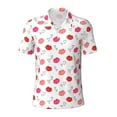 thumbnail image 1 of Yiaed Red Lips 1Print Men's Short Sleeve Polo Shirt,Golf Polo for Men Three-Button Golf Shirt Athletic Casual Collared T-Shirt- XX-Large, 1 of 7