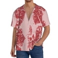 thumbnail image 1 of Yiaed Red Meat Print Mens Casual Wrinkle Free Shirts Short Sleeve Button Down Summer Stretch Dress Shirt-3X-Large, 1 of 5
