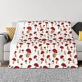 thumbnail image 1 of Yiaed Red Mushroom Print Blanket Throw Blanket Soft Cozy Flannel Blanket for Home Bed Sofa Couch Chair-40"x30", 1 of 6