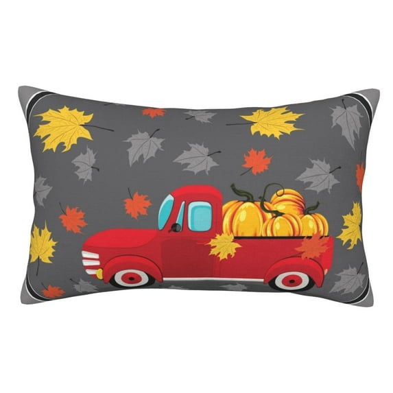 Yiaed Red Pickup Truck With Pumpkins Print Brushed Microfiber Envelope Pillowcases, Standard,Envelope Closure Pillow Cases(No pillow core)-14"x20"
