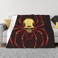 thumbnail image 1 of Yiaed Red Skull Spider Print Blanket Throw Blanket Soft Cozy Flannel Blanket for Home Bed Sofa Couch Chair-80"x60", 1 of 6