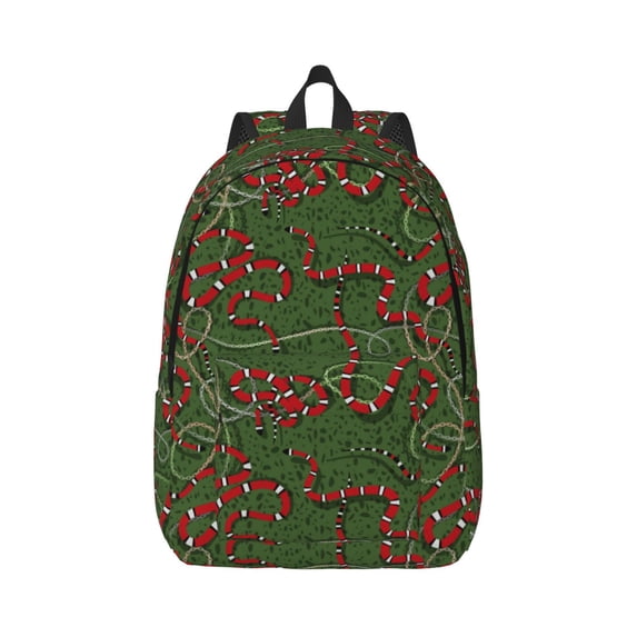 Yiaed Red Snake Print Backpack, Premium Laptop Backpack, Travel Backpack for Women, Lightweight Backpacks, Comfortable Back Pack-Small