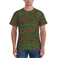 thumbnail image 1 of Yiaed Red Snake Print Mens Short Sleeve Tight Fit T-Shirt, Crewneck Casual Tee-Medium, 1 of 5