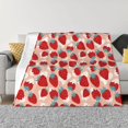 thumbnail image 1 of Yiaed Red Strawberry Print Blanket Throw Blanket Soft Cozy Flannel Blanket for Home Bed Sofa Couch Chair-40"x30", 1 of 6