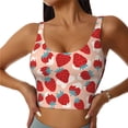 thumbnail image 1 of Yiaed Red Strawberry Print Ladies Waistcoat Women Sports Vest Vest Sports Women Sports Top Yoga Vest for women-Medium, 1 of 8