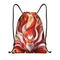 thumbnail image 1 of Yiaed Red Sun Flame Fox Print Drawstring Bags Drawstring Backpack Bulk String Back Pack Gym Sport Bag-Small, 1 of 5