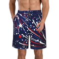thumbnail image 1 of Yiaed Red White Blue Fireworks 1 Print Men's Swim Trunks with Lining Quick Dry Sports Shorts Beach Shorts Boardshorts-Small, 1 of 5