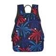 thumbnail image 1 of Yiaed Red White Blue Fireworks Print Lightweight Backpack Travel Backpacks Hiking Daypack for Women Men, 1 of 5