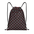 thumbnail image 1 of Yiaed Red and white polka dots Print Drawstring Bags Drawstring Backpack Bulk String Back Pack Gym Sport Bag-Small, 1 of 5