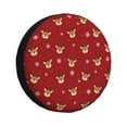 thumbnail image 1 of Yiaed Reindeer Faces Festive Red Print Print Tire Wheel Cover, tire covers for trailers,rv wheel covers,rv tire covers, camper tire covers,tire covers for cars-14 inch, 1 of 6
