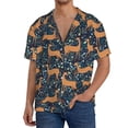 thumbnail image 1 of Yiaed Reindeer Print Mens Casual Wrinkle Free Shirts Short Sleeve Button Down Summer Stretch Dress Shirt-Small, 1 of 5