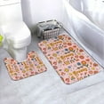 thumbnail image 1 of Yiaed Retro 70s Hippie Print Bathroom Mat Set 2 Pieces Mat Anti-Skid Pad Ultra Soft and Absorbent Bathroom Bath Mat Contour Bath Rugs for Toilet Base, 1 of 6