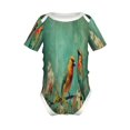 thumbnail image 1 of Yiaed Retro Birds Print Infant Climbing Short Sleeve Onesie One-Piece Baby Bodysuit Clothes 0-12 Months -6 Months, 1 of 6