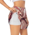 thumbnail image 1 of Yiaed Retro Bow Print Women's Running Shorts with Liner 3 Zipper Pockets Elastic Workout Athletic Gym Yoga Shorts-X-Large, 1 of 7