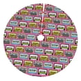 thumbnail image 1 of Yiaed Retro Cassette Print Christmas Tree Skirt , Tree SkirtsTree Mat for Christmas Winter Holiday Indoor Decorations-48", 1 of 7