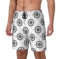 thumbnail image 1 of Yiaed Retro Compass Print Mens Swim Trunks Bathing Suit Compression Liner Beach Swim Shorts Swimwear Quick Dry Zipper Pocket No-Chafing Board Short-, 1 of 6