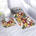 thumbnail image 1 of Yiaed Retro Floral Butterfly Print Bathroom Mat Set 2 Pieces Mat Anti-Skid Pad Ultra Soft and Absorbent Bathroom Bath Mat Contour Bath Rugs for Toilet Base, 1 of 6