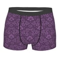 thumbnail image 1 of Yiaed Retro Florals Purple Print Men's Soft Cotton Boxer Shorts Breathable Boxers Underwear Moisture-Wicking Underwear Stretch Boxer Briefs for Man-XX-Large, 1 of 5