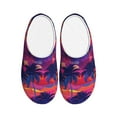 thumbnail image 1 of Yiaed Retro Palms Print Slippers Fuzzy Warm Cozy Slippers Non Slip House Slippers For Indoor Outdoor Slippers House Slippers-39/40, 1 of 7