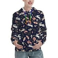 thumbnail image 1 of Yiaed Retro Rabbit Flower Print Womens Casual Hoodies Crew Neck Long Sleeve Sweatshirts With Pocket Pullover Tops Women's Hooded Sweatshirt-Large, 1 of 5