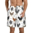 thumbnail image 1 of Yiaed Retro Rooster Print Men's Swim Trunks with Lining Quick Dry Sports Shorts Beach Shorts Boardshorts-Large, 1 of 5