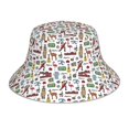 thumbnail image 1 of Yiaed Retro Style Print Reflective Stripe Bucket Hat Unisex Funny Outdoor Fisherman Cap Beach Sun Hat, 1 of 5