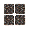 thumbnail image 1 of Yiaed Retro Tape Print Leather Coasters for Drinks - Cup Coasters Coffee Table Kitchen Table Bar, Home & Office Gifts Handmade Drink Coasters-Square, 1 of 6