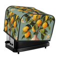 Yiaed Retro Warm Lemon Flower Print 4 Slice Toaster Dust Cover Bread