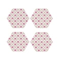 thumbnail image 1 of Yiaed Retro bows Print Leather Coasters for Drinks - Cup Coasters Coffee Table Kitchen Table Bar, Home & Office Gifts Handmade Drink Coasters-Hexagon, 1 of 6