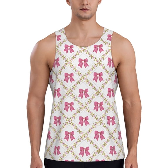 Yiaed Retro bows Print Mens Compression Shirt Slimming Body Shaper Vest Workout Tank Tops Abs Abdomen Undershirts-4X-Large