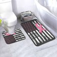 thumbnail image 1 of Yiaed Ribbon Breast Cancer Awareness Print Bathroom Mat Set 2 Pieces Mat Anti-Skid Pad Ultra Soft and Absorbent Bathroom Bath Mat Contour Bath Rugs for Toilet Base, 1 of 6