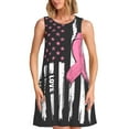 thumbnail image 1 of Yiaed Ribbon Breast Cancer Awareness Print Women's Sleeveless Dress, Loose Fit Summer Dress, Casual Sleeveless Dress for Women, 1 of 7