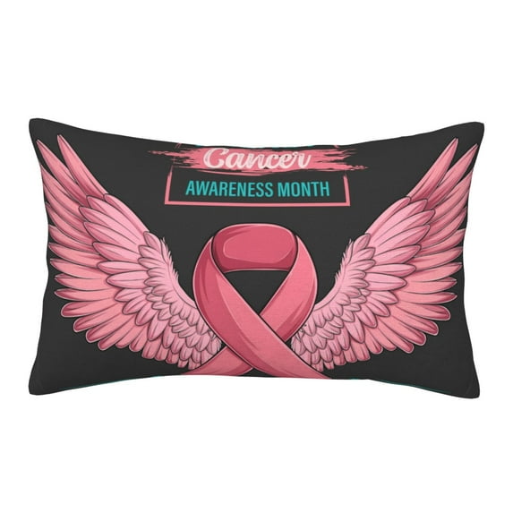 Yiaed Ribbon With Angel Wings Print Brushed Microfiber Envelope Pillowcases, Standard,Envelope Closure Pillow Cases(Without Pillow Core)-14"x20"