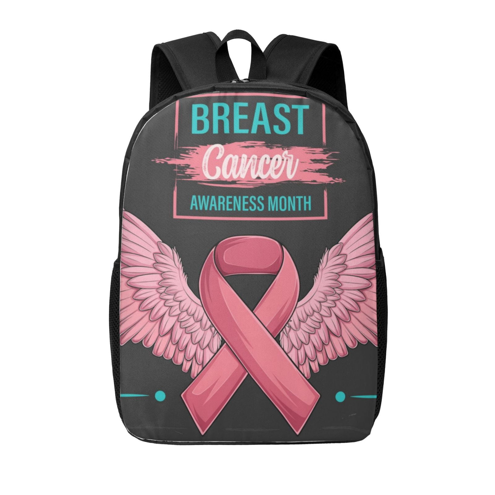 Yiaed Ribbon With Angel Wings Print Travel Laptop Backpack, 17 Inch Extra Large School Backpacks