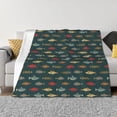 thumbnail image 1 of Yiaed River Freshwater Fish Print Blanket Throw Blanket Soft Cozy Flannel Blanket for Home Bed Sofa Couch Chair-60"x50", 1 of 6