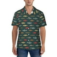 thumbnail image 1 of Yiaed River Freshwater Fish Print Hawaiian Shirt for Men Short Sleeve Button Down Shirts Beach Shirts for Men-X-Large, 1 of 5