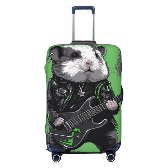 Yiaed Rock Guitar Guinea Pig Print Travel Luggage Cover Suitcase Protector Fits 18-32 Inch Luggage Wheel Covers Patterned Elastic Luggage Anti-scratch(No luggage)-Small