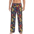 thumbnail image 1 of Yiaed Rock Music Print Men's Lounge Pants, Loose PJ Bottoms, Long Pajama Pants for Men-Small, 1 of 5